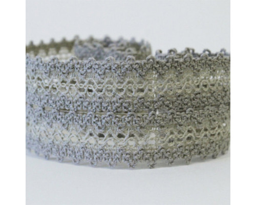 Wide natural grey crochet lace