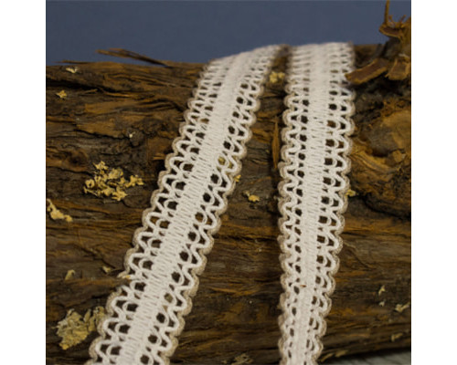 Elegant white gray lace with linen border