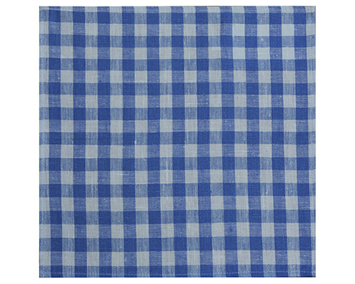 Linen napkins natural in a blue square